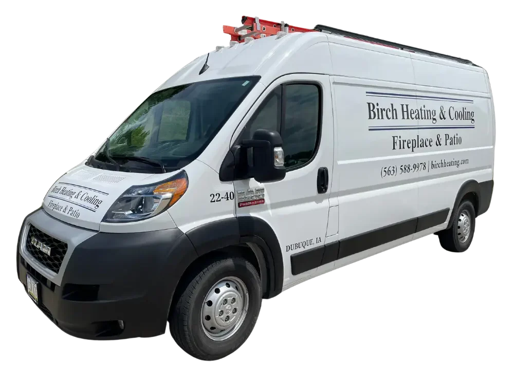 birch heating & cooling fireplace & patio van